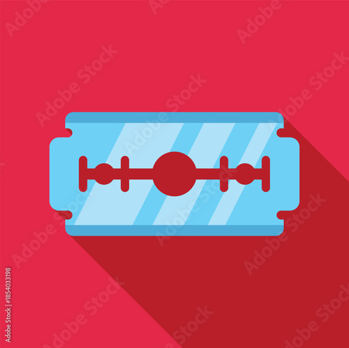 Razor blade icon displaying sharp functional design on a red background