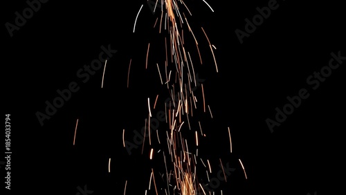 Fiery Sparks Trailing Upward Against Dark Background Abstract Energetic Motion