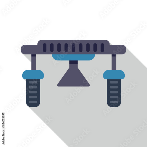 Video camera stabilizer equipment rendering a classic flat icon with long shadow