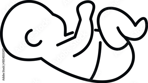 Baby or fetus icon illustrating new life and birth