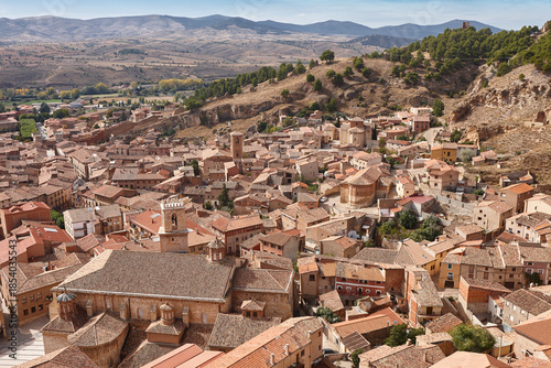 Picturesque tile rooftops in spanish village. Daroca, Zaragoza. Huesca, Spain