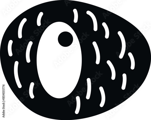 Abstract cell illustration showing an internal nucleus structure and organism concept