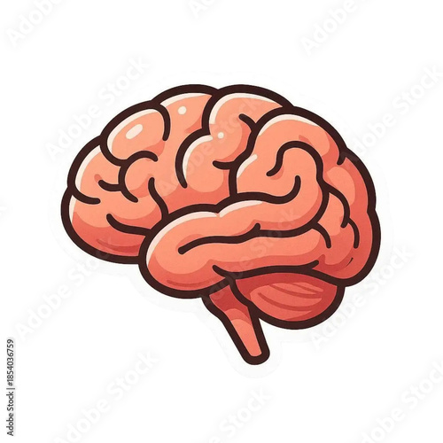 human brain sticker illustration