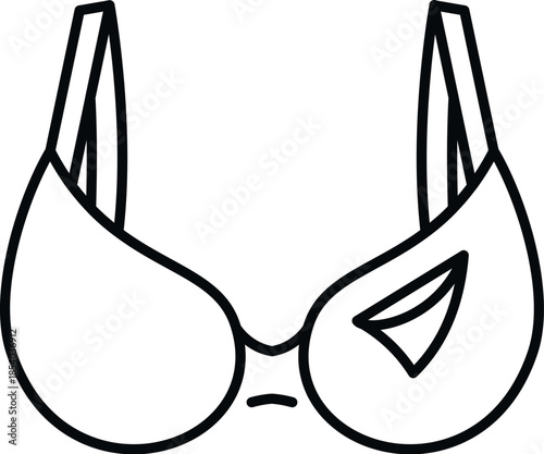 Female undergarment, depicting a bra line outline, symbolizing fashion and intimate apparel