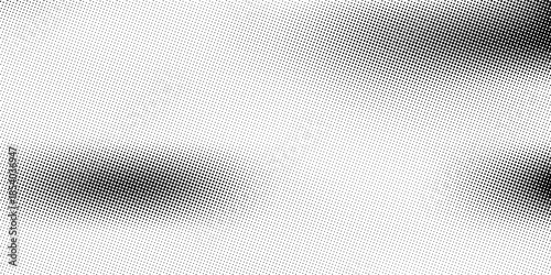 Grunge halftone gradient background. Faded grit noise texture. White and black sand wallpaper. Retro pixelated backdrop. Anime or manga style comic overlay. Vector graphic design textured template