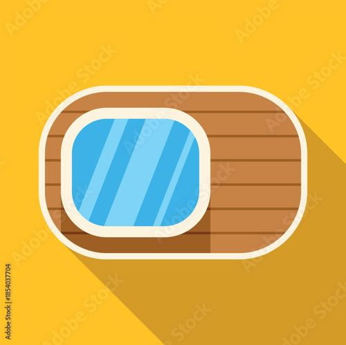 Airplane porthole window providing a view for travel and transportation concepts