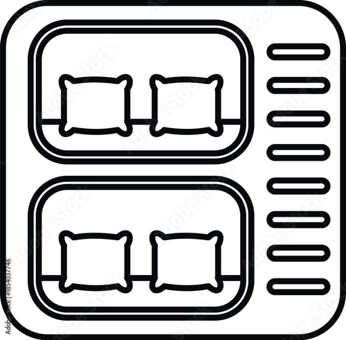 Food dehydrator appliance preserving snacks or ingredients in an outline icon style