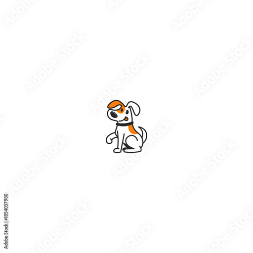 Cute dog logo icon flat vector design