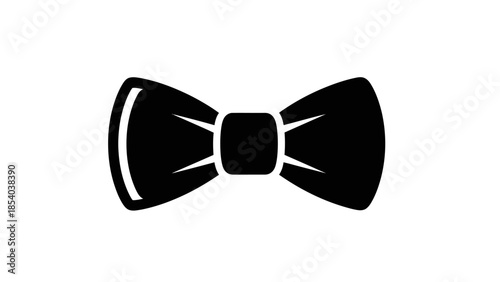 Elegant Black Bow Tie for Formal Occasions, Isolated White Background