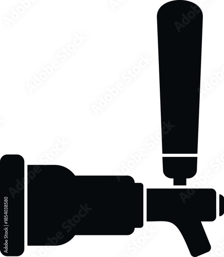 Beer tap dispenser silhouette for pouring draft beer or other beverages