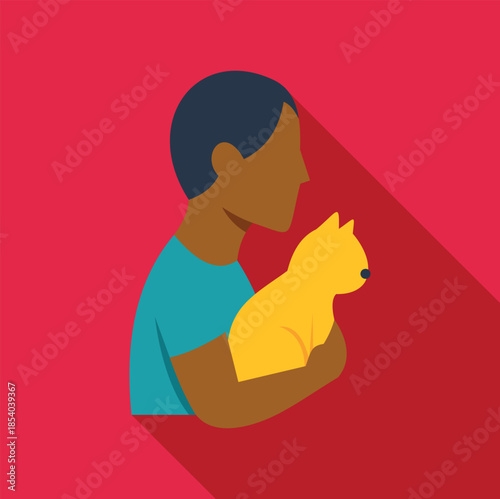 Person holding a cat, depicting pet ownership, care, and a loving bond