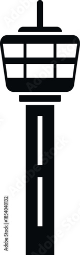 Airport control tower providing air traffic control services illustration