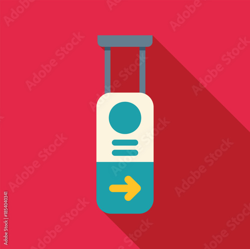 Flat design icon of an information sign with an arrow indicating direction