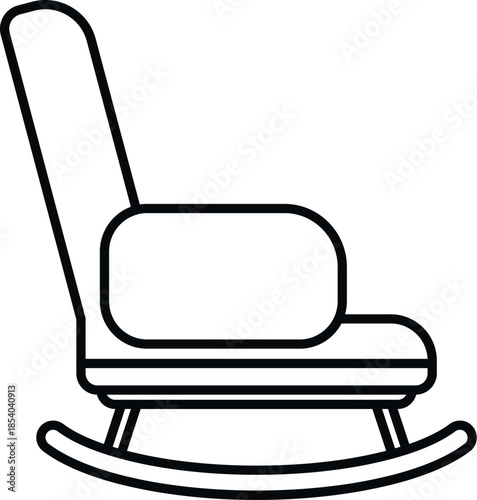 Rocking chair icon representing relaxation, comfort, and domestic furniture