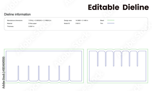 dividers six slot blocks insert dieline template box dieline die lines packaging custom dieline  box cardboard box dieline pizza box dieline printable product packaging layout,