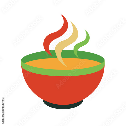 Bowl of soup steaming vector illustration