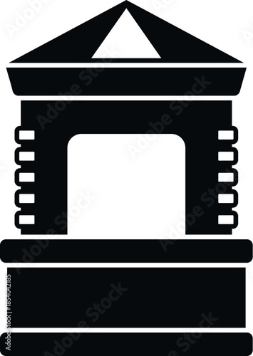 Traditional old stone well drawing up water in a village