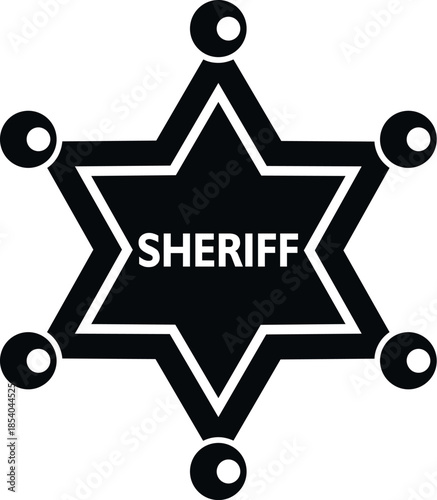 Sheriff star badge showing law enforcement symbol and authority concept