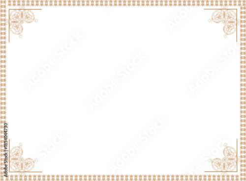 Vintage floral border template with ornate details