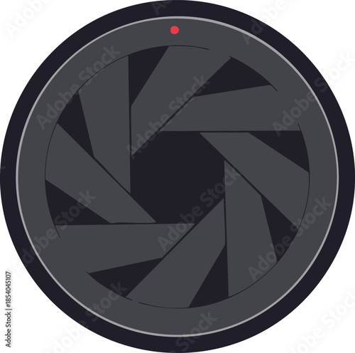 Camera lens diaphragm icon, photography equipment aperture graphic