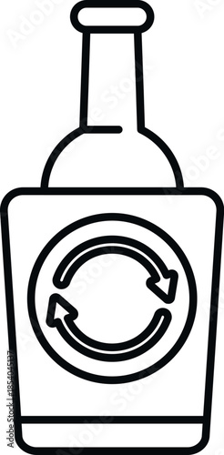 Glass bottle featuring a recycling symbol representing environment and ecological awareness
