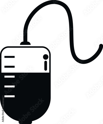 Iv drip bag symbol for medical treatments and blood donations