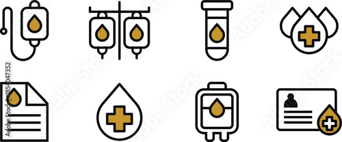 Icon Pack healthcare, blood, medicine, physician for Web Interfaces, UI UX, Mobile Apps, and Digital Asset Use