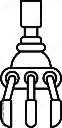 Robotic claw icon representing automation, industry, and modern technology