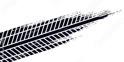 Auto tire tread grunge element. Car and motorcycle tire pattern, wheel tyre tread track