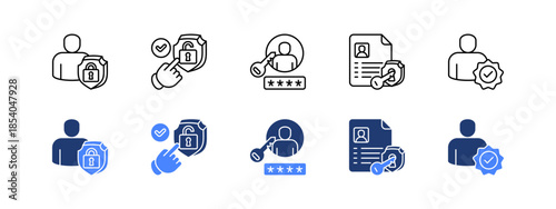 Identity and Access with two styles, line and duotone icon.