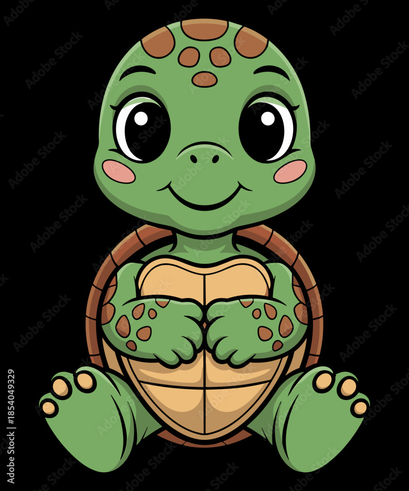 Fototapeta premium Turtle Doing Heart with Hands Valentines