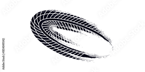 Auto tire tread grunge element. Car and motorcycle tire pattern, wheel tyre tread track,vector Eps10