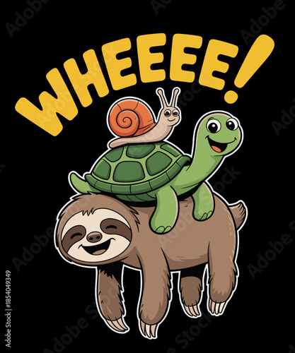 Funny Running Shirt Marathon Runners Sloth Turtle Sna