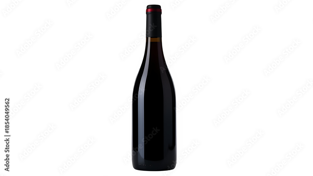 Obraz premium dark red wine bottle, isolated on white or transparent background. PNG
