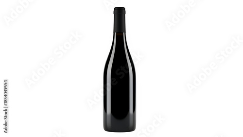dark red wine bottle, isolated on white or transparent background. PNG