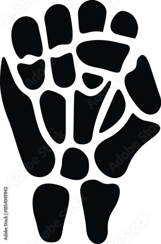 Human hand showing strength and revolution as a bony structure