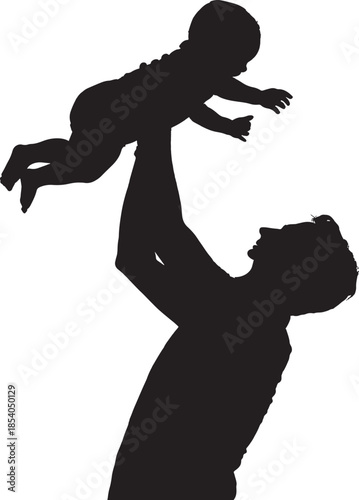 Father holding child in the air