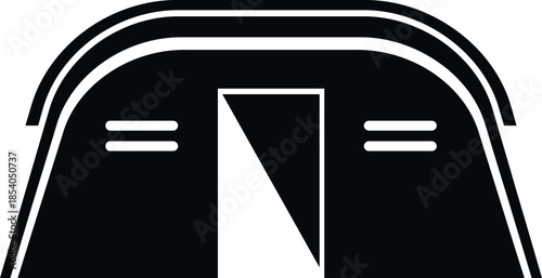 Temporary refugee shelter icon symbolizing various humanitarian aid and emergency relief efforts