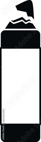 Broken spray can outline showing damage and the concept of urban vandalism