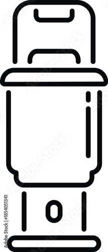 Air fryer kitchen appliance outline icon vector