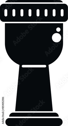 African djembe drum silhouette icon presenting musical rhythm and percussion