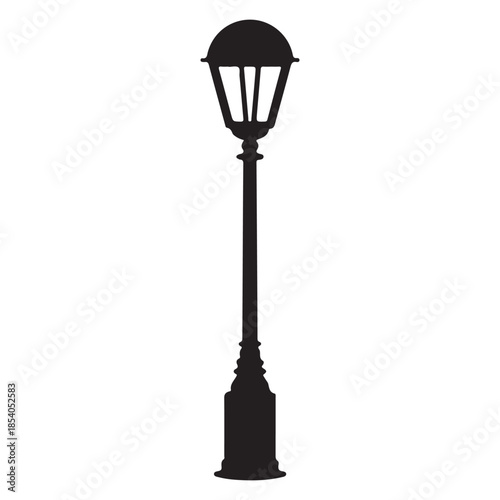 Sleek Modern Outdoor Garden Path Light Vector Illustration for Landscape Design and Backyard Lighting. EPS 10. 