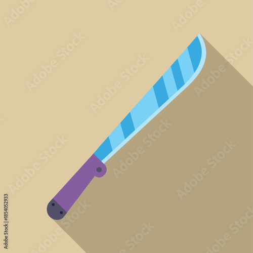 Machete vector icon presenting a flat design style against a beige background