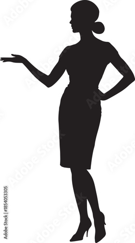 Woman presenting with hand gesture