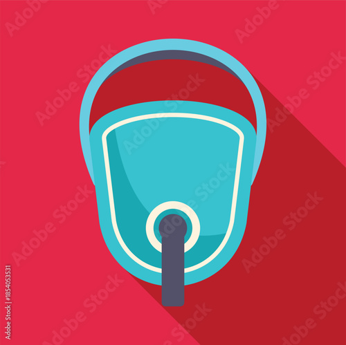 Oxygen mask providing medical assistance during an emergency, flat design