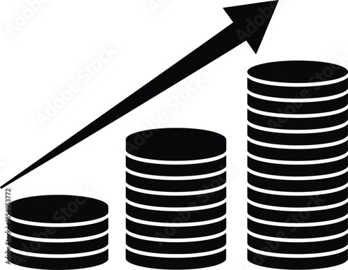 business graph and coins