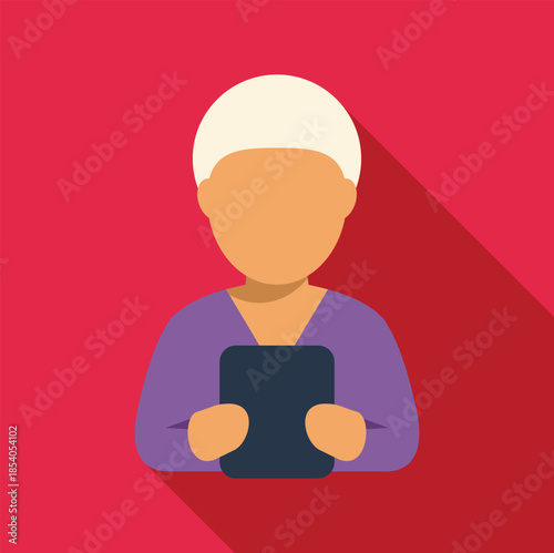 Elderly woman senior using digital tablet technology