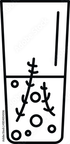 Effervescent tablet creating bubbles while dissolving in a glass