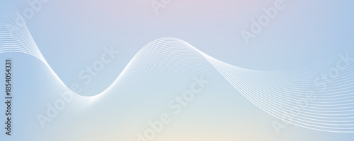 Twisted flow lines on blue gradient background for infographic brochure template, website advertisement, banner, tech pack, presentation, label design eps vector.