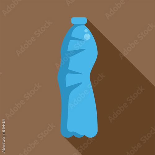 Plastic water bottle symbol representing recycling and waste plastic